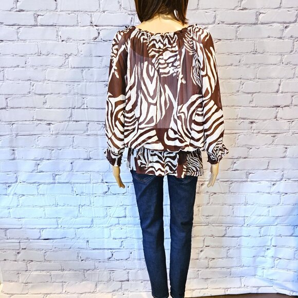 JONES NEW YORK, Animal print sheer loose fit tunic top - Picture 12 of 14